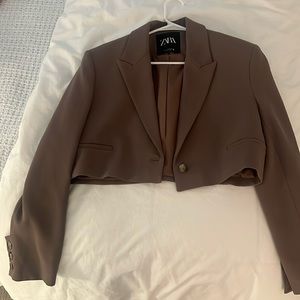 Zara cropped brown blazer in medium worn 1x!